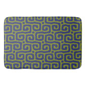 Tapis De Bain Motif abstrait vert olive et bleu (Devant)