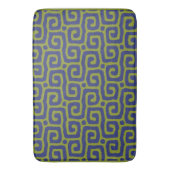 Tapis De Bain Motif abstrait vert olive et bleu (devant Vertical)