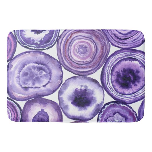 Tapis De Bain Motif agate violet (Devant)
