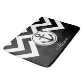 Tapis De Bain Motif Ancre noir et blanc (Angle)
