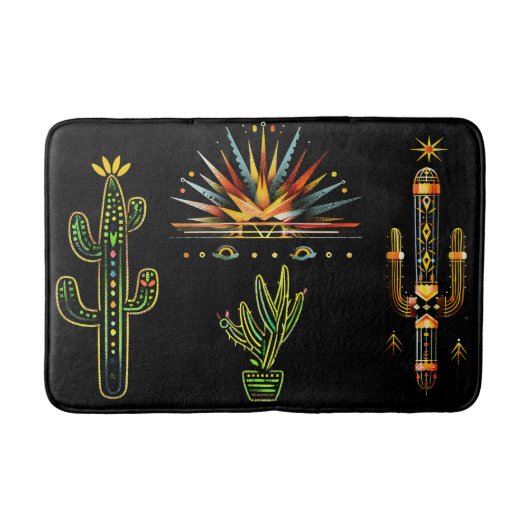 Tapis De Bain Motif animé Cactus Sud-Ouest (Devant)