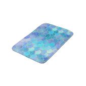 Tapis De Bain Motif Aqua Pearlescent & Gold Mermaid (Angle)