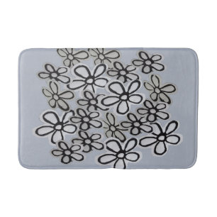 Tapis De Bain Motif Aquarelle Noir et Blanc