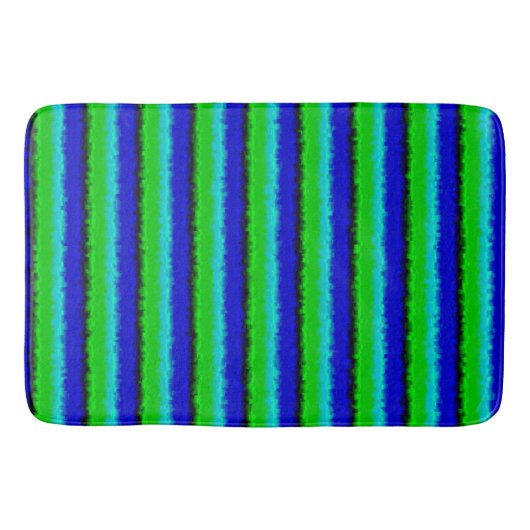 Tapis De Bain Motif arc-en-ciel bleu vert abstrait 3D (Devant)