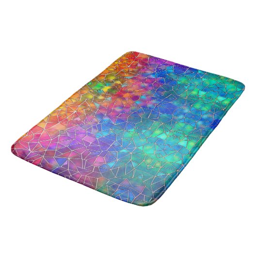 Tapis De Bain Motif arc-en-ciel en verre tendu (Angle)