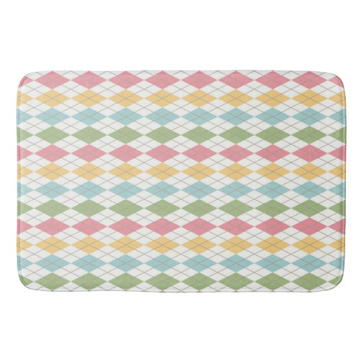 Tapis De Bain Motif Argyle Pastel (Devant)