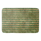 Tapis De Bain Motif Argyle Vert Émeraude et Or (Devant)