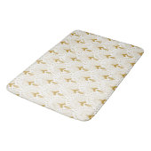 Tapis De Bain Motif art déco blanc et or (Angle)
