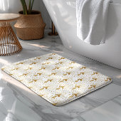Tapis De Bain Motif art déco blanc et or