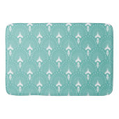 Tapis De Bain Motif art déco blanc & vert menthe (Devant)
