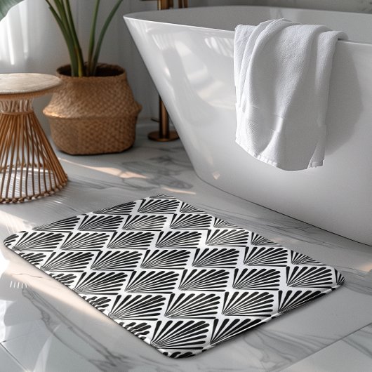 Tapis De Bain Motif Art déco noir et blanc