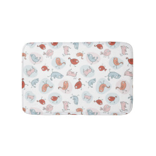 Tapis De Bain motif avec des oiseaux de bande dessinée