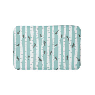 Tapis De Bain Motif avec des oiseaux et des arbres