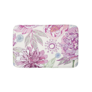 Tapis De Bain Motif avec les fleurs roses