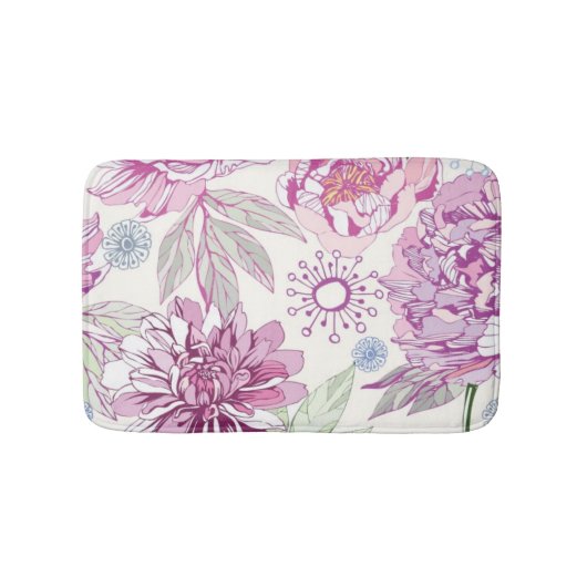 Tapis De Bain Motif avec les fleurs roses (Devant)