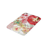 Tapis De Bain Motif avec les fleurs rouges (Angle)