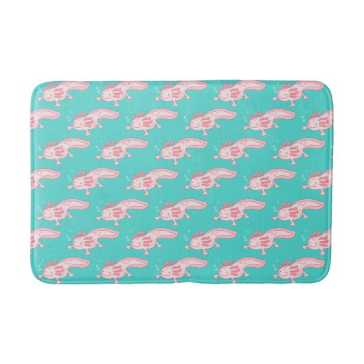 Tapis De Bain Motif Axolotl rose (Devant)
