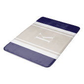 Tapis De Bain Motif beige fait sur commande de rayures de bleu (Angle)