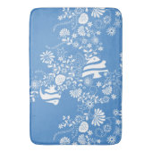 Tapis De Bain Motif blanc bleu de la vie d'océan (devant Vertical)