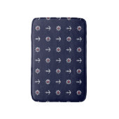Tapis De Bain Motif blanc et bleu rouge d'Ancre (Devant (Vertical))