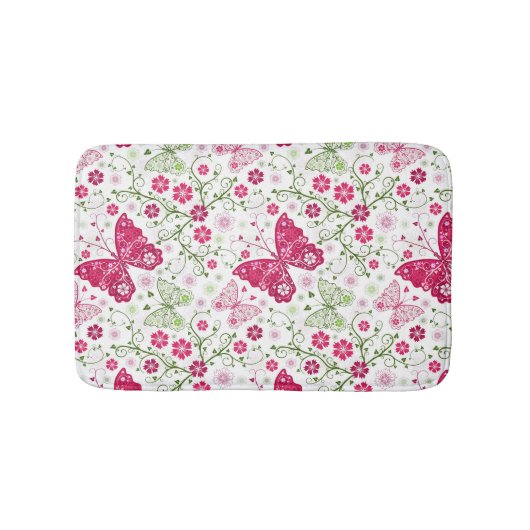 Tapis De Bain Motif blanc floral (Devant)