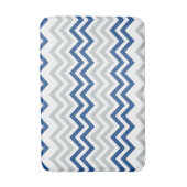 Tapis De Bain Motif bleu à la mode de Chevron de blanc gris (Devant (Vertical))