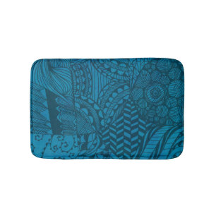 Tapis De Bain Motif bleu Art Abstrait