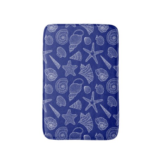 Tapis De Bain Motif Bleu Clair Shell (Devant (Vertical))