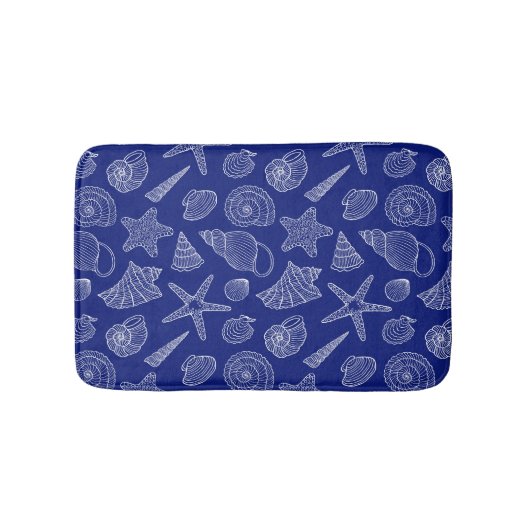 Tapis De Bain Motif Bleu Clair Shell (Devant)