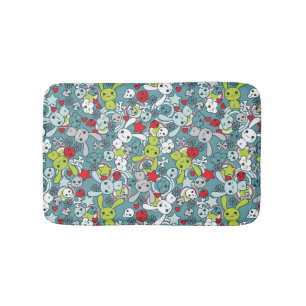 Tapis De Bain motif bleu de kawaii