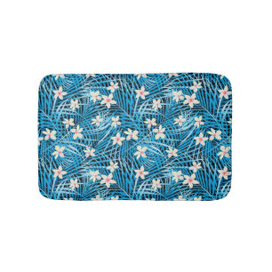 Tapis De Bain Motif bleu de palmettes