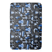 Tapis De Bain Motif bleu de pêche (devant Vertical)