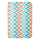 Tapis De Bain Motif bleu de zigzag d'Aqua orange moderne de (devant Vertical)