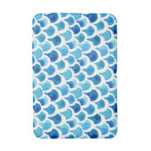Tapis De Bain Motif bleu d'échelle d'aquarelle (Devant (Vertical))