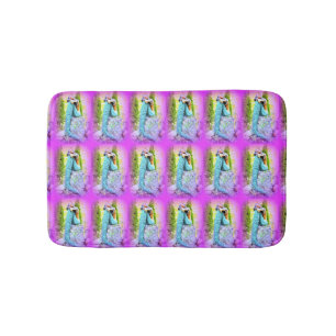 Tapis De Bain motif bleu faisant une sieste de sirènes