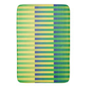 Tapis De Bain Motif bleu jaune vert rayé (devant Vertical)