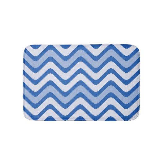 Tapis De Bain Motif bleu ondulé (Devant)