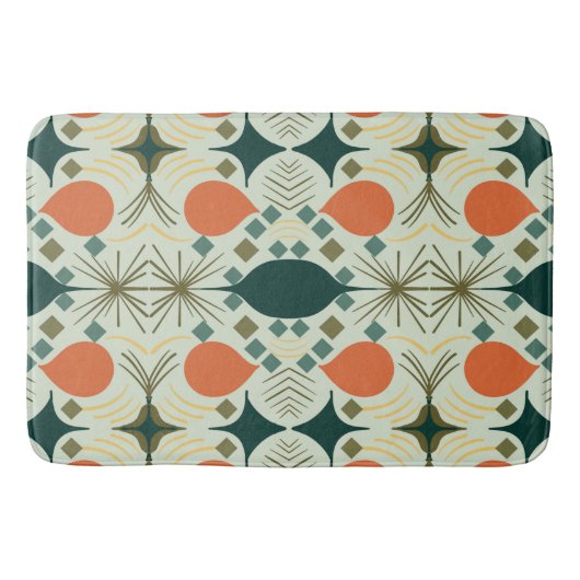 Tapis De Bain Motif Boho géométrique de la menthe de diamant (Devant)