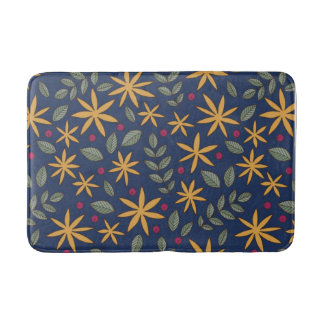 Tapis De Bain Motif botanique à motif floral doré