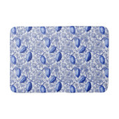 Tapis De Bain Motif botanique chic toile bleue unique Cocoa (Devant)