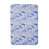 Tapis De Bain Motif botanique chic toile bleue unique Cocoa (Devant (Vertical))