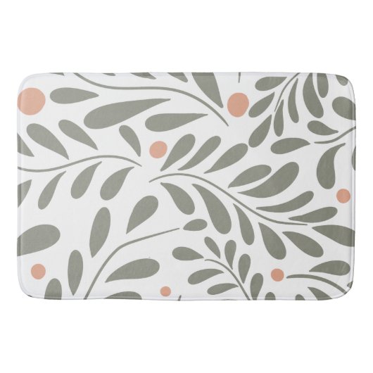 Tapis De Bain Motif botanique Sage feuilles verts (Devant)