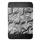 Tapis De Bain Motif brossé noir et blanc (devant Vertical)