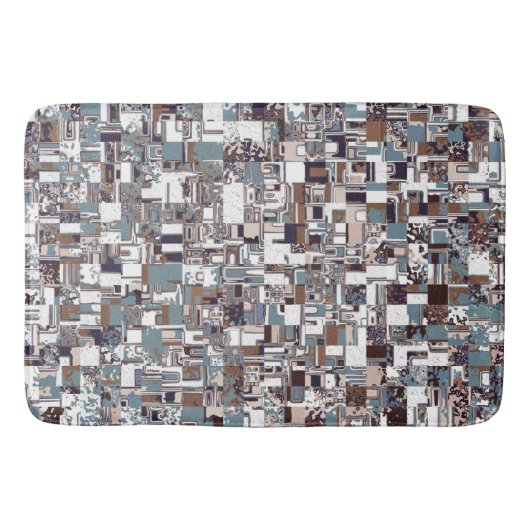 Tapis De Bain Motif Brown Et Blues (Devant)