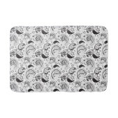Tapis De Bain Motif cachemire noir et blanc – Art textile élégan (Devant)