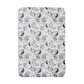 Tapis De Bain Motif cachemire noir et blanc – Art textile élégan (Devant (Vertical))