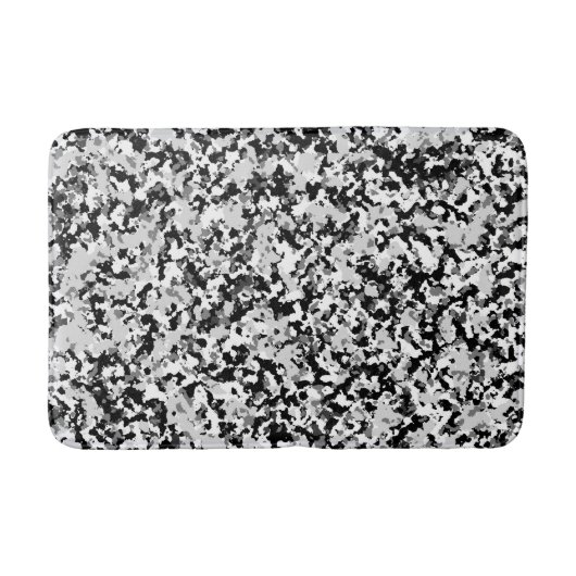 Tapis De Bain Motif Camouflage noir gris blanc arctique (Devant)