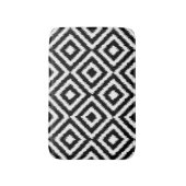 Tapis De Bain Motif Carré Ikat noir chic unique (Devant (Vertical))