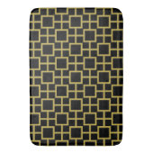 Tapis De Bain Motif Carré moderne or sur noir (devant Vertical)
