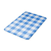 Tapis De Bain Motif carreaux gingham bleu et blanc (Angle)